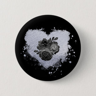 Badge Rond 5 Cm *~* Lilac Iridescente Fleurs cardiaques Femmes NOI