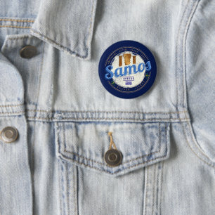 Badge Rond 5 Cm L'île de Samos en Grèce vacances vintages rétro