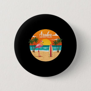 Badge Rond 5 Cm L'île heureuse d'Aru Flamingo Surf Tropical B