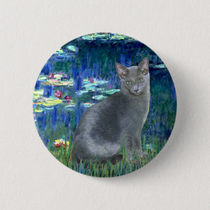 Badge Rond 5 Cm Liliers 5 - Russian Blue cat 2