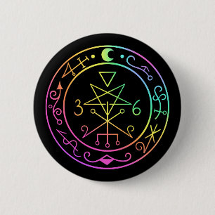 Badge Rond 5 Cm Lilith sigil. Bouton de la déesse de la lune noire