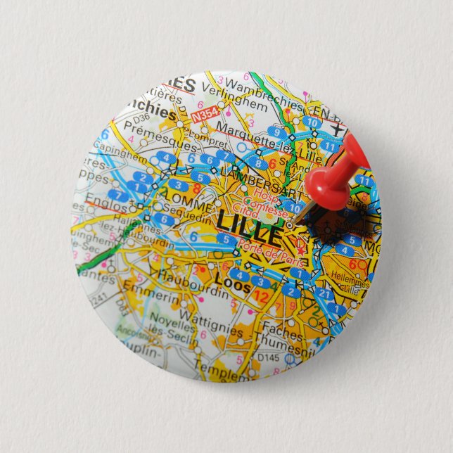 Badge Rond 5 Cm Lille, France (Devant)