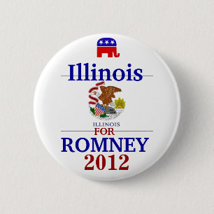 Badge Rond 5 Cm L'Illinois pour Romney 2012
