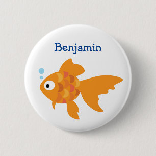 Badge Rond 5 Cm L'Illustration de Poisson d'Or