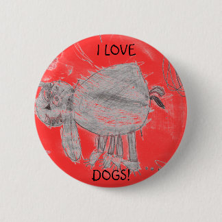 Badge Rond 5 Cm L'image de Kylee, J'AIME, des CHIENS !