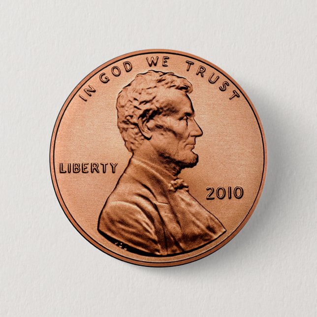 BADGE ROND 5 CM LINCOL PENNY (Devant)