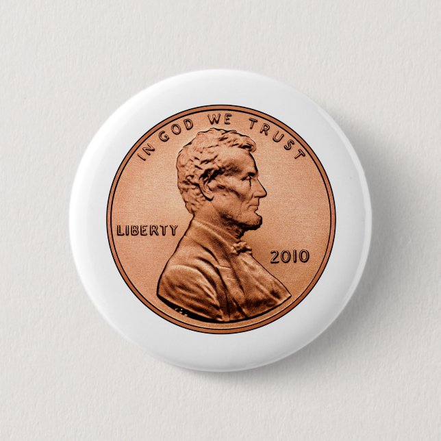 BADGE ROND 5 CM LINCOL PENNY (Devant)