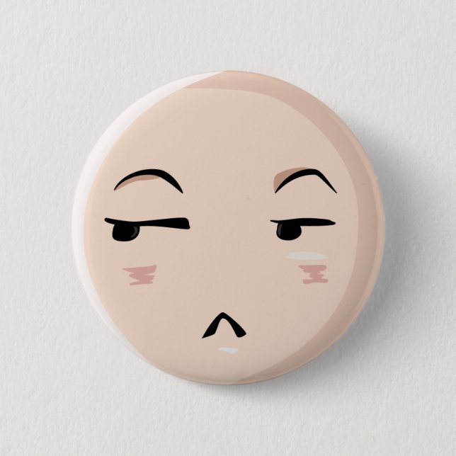 Badge Rond 5 Cm L'incrédulité de caractère d'Emoji d'Anime de (Devant)