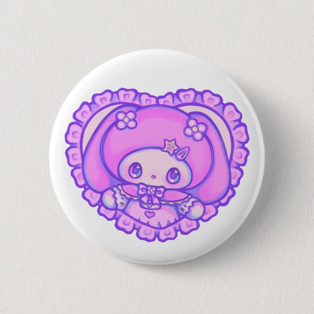 Badge Rond 5 Cm linda coneja melodia (Devant)