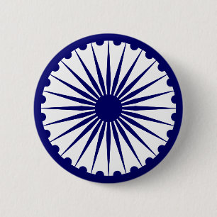 Badge Rond 5 Cm L'Inde Ashoka Chakra