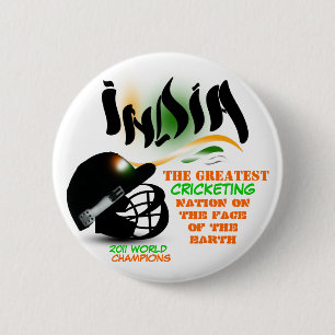 Badge Rond 5 Cm L'Inde la plus grande nation de cricket sur le