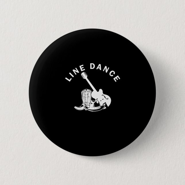 Badge Rond 5 Cm Line Dance Line Dancing Country Western Music Gift (Devant)