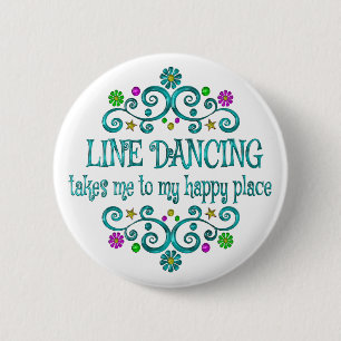 Badge Rond 5 Cm Line Dancing Happy Place