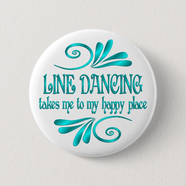 Badge Rond 5 Cm Line Dancing Happy Place (Devant)