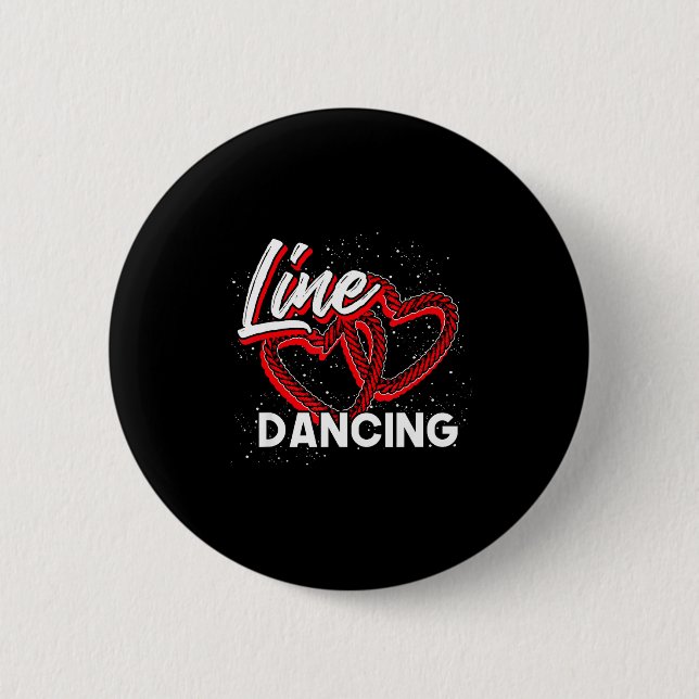 Badge Rond 5 Cm Line Dancing Lover Cowboy Valentines Day Gift Line (Devant)