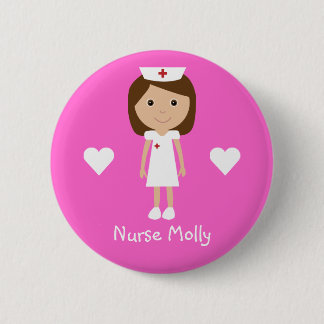 Badge Rond 5 Cm L'infirmière et les coeurs mignons de bande
