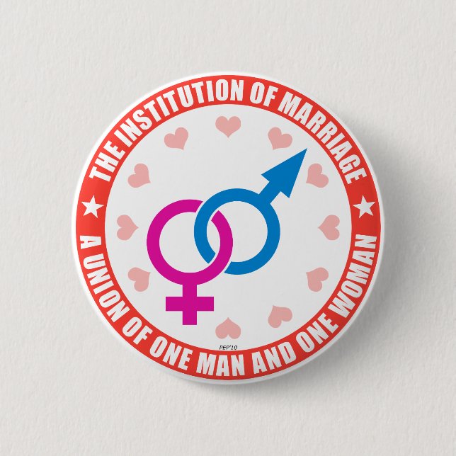 Badge Rond 5 Cm L'institution du mariage (Devant)