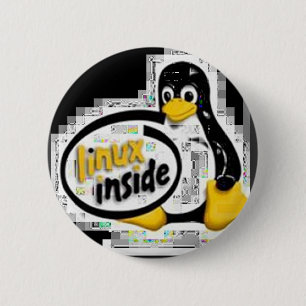 Badge Rond 5 Cm LINUX À L'INTÉRIEUR de Tux le logo de pingouin de