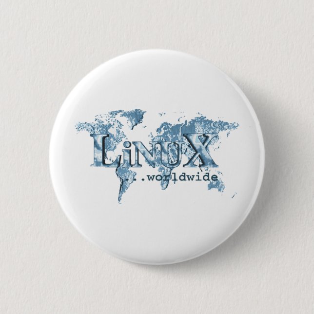 Badge Rond 5 Cm Linux dans le monde entier (Devant)
