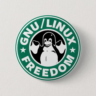Badge Rond 5 Cm LINUX - GNU - FREEDOM Button