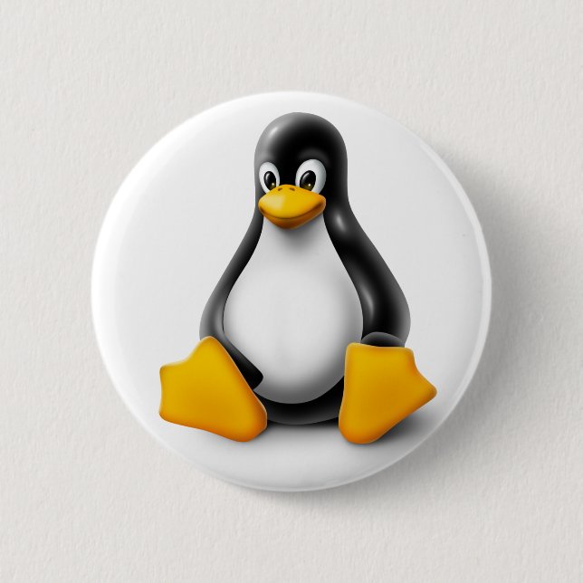 Badge Rond 5 Cm Linux Tux le pingouin (Devant)