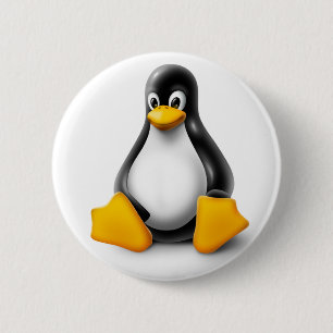 Badge Rond 5 Cm Linux Tux le pingouin