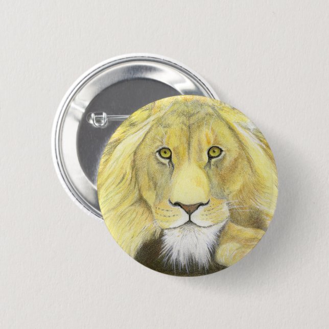 Badge Rond 5 Cm Lion (Devant & derrière)