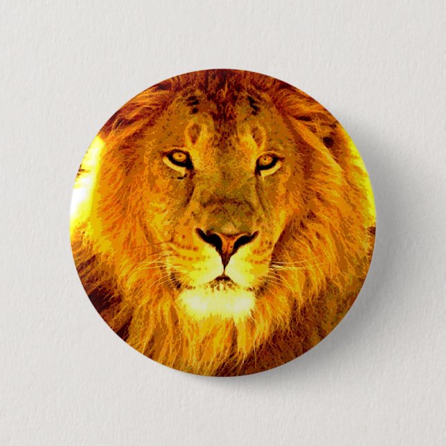 Badge Rond 5 Cm Lion (Devant)
