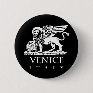 Badge Rond 5 Cm Lion à ailes noir et blanc de marque de saint