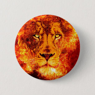 Badge Rond 5 Cm Lion brûlant de Juda