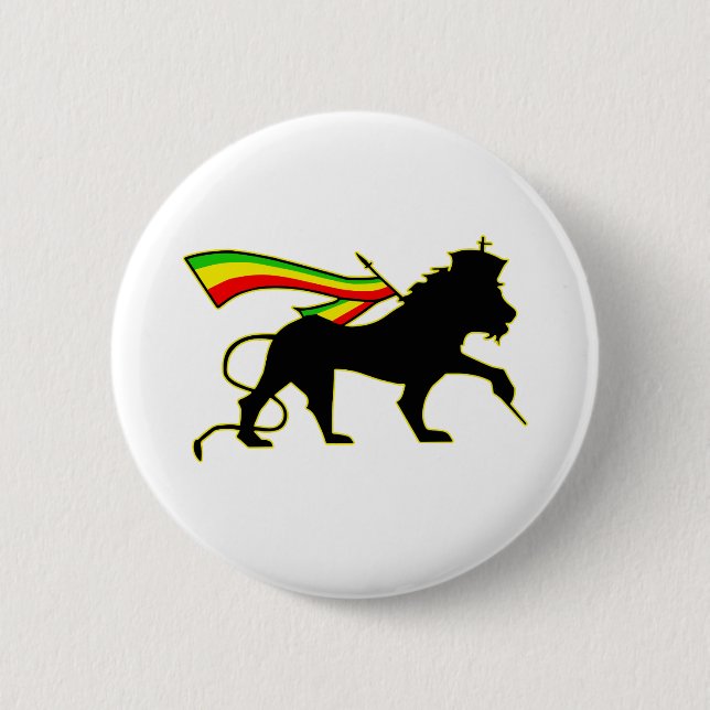 Badge Rond 5 Cm Lion De Juda - Rasta (Devant)