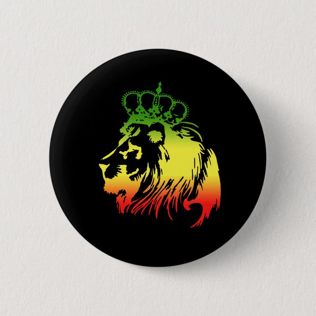 Badge Rond 5 Cm Lion De Juda - Rasta (Devant)