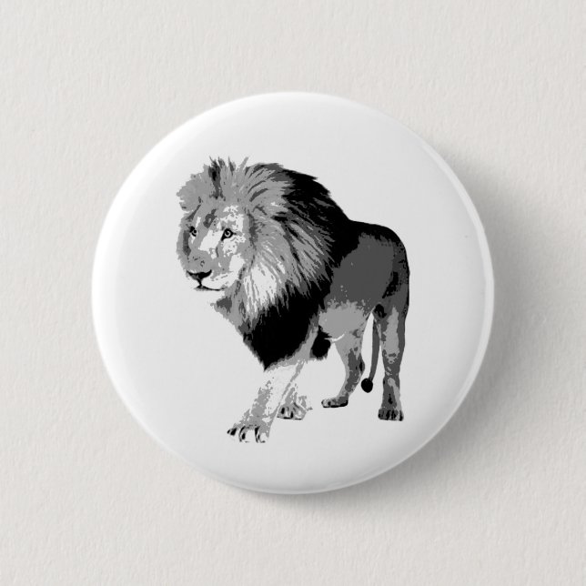 Badge Rond 5 Cm Lion de marche (Devant)