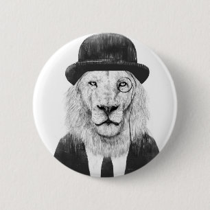 Badge Rond 5 Cm Lion de monsieur
