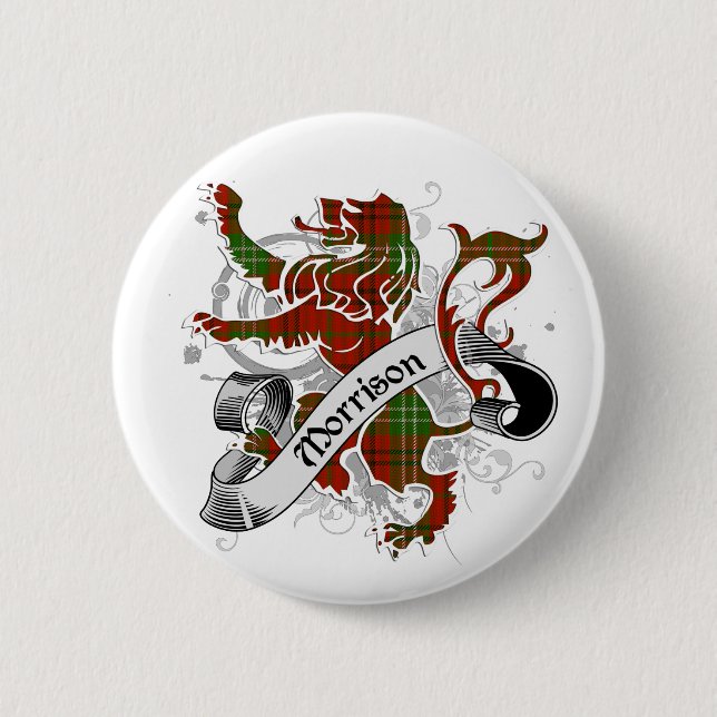 Badge Rond 5 Cm Lion de Morrison Tartan (Devant)