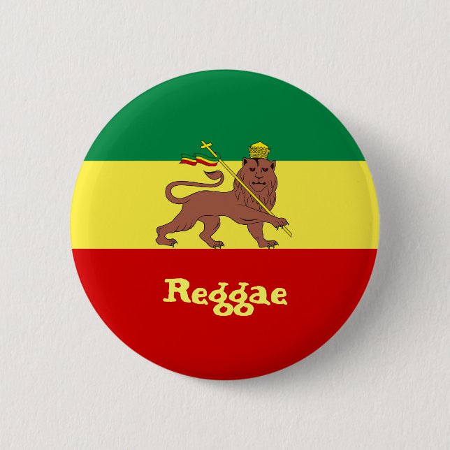 Badge Rond 5 Cm Lion de reggae de Rasta de Judah (Devant)