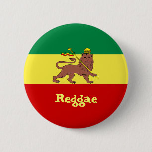 Badge Rond 5 Cm Lion de reggae de Rasta de Judah