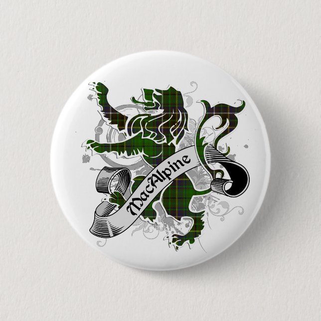 Badge Rond 5 Cm Lion de tartan de MacAlpine (Devant)