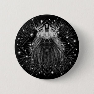 Badge Rond 5 Cm Lion d'étoile avec monogramme de couronne