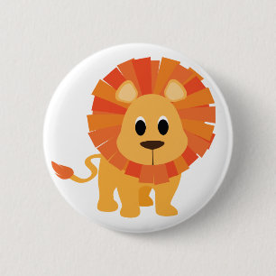 Badge Rond 5 Cm Lion doux