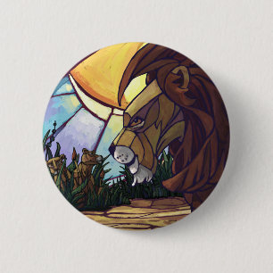 Badge Rond 5 Cm Lion et petits