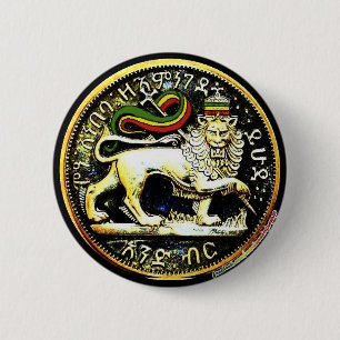 Badge Rond 5 Cm lion éthiopien rond du ¼ 2" d'insigne de pièce 