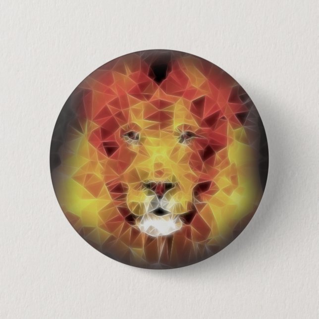 Badge Rond 5 Cm Lion fractal (Devant)