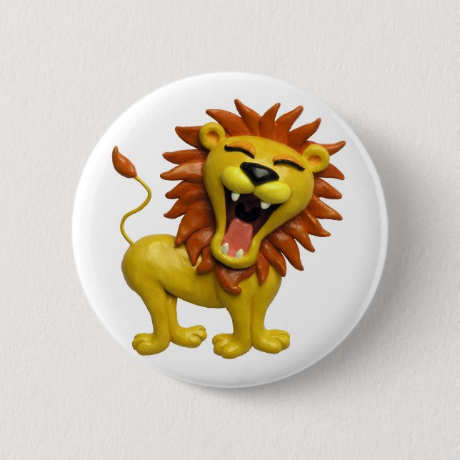 Badge Rond 5 Cm Lion hurlant (Devant)