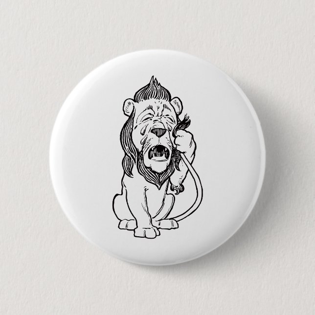 Badge Rond 5 Cm Lion lâche (Devant)