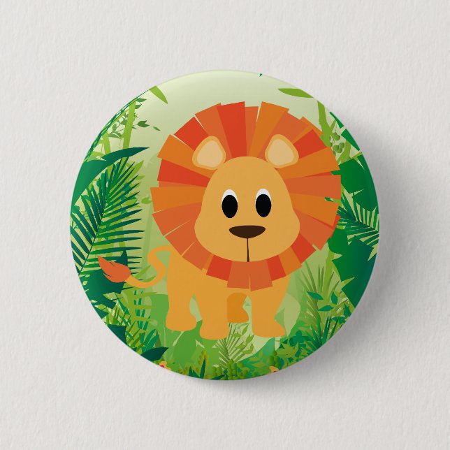 Badge Rond 5 Cm Lion mignon (Devant)