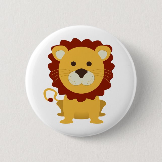 Badge Rond 5 Cm Lion mignon (Devant)