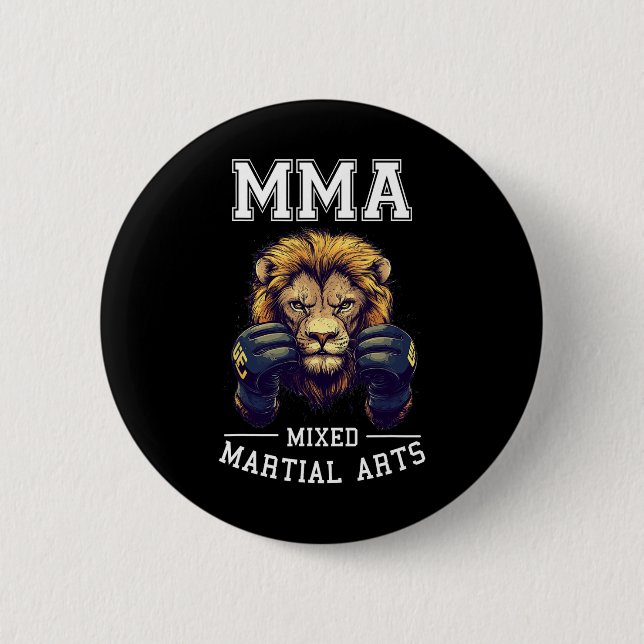 Badge Rond 5 Cm Lion Mixed martial art fort - Thailande Boxing Cag (Devant)