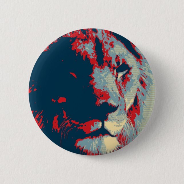 Badge Rond 5 Cm Lion Pop Art (Devant)
