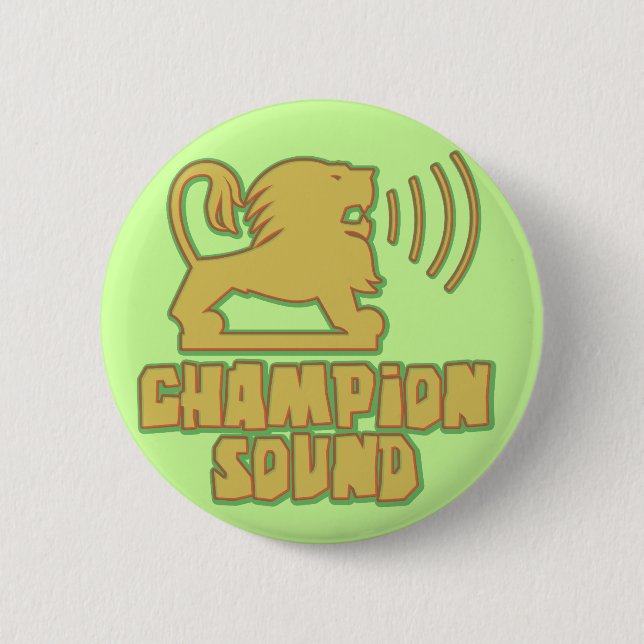 Badge Rond 5 Cm Lion sain de champion (Devant)